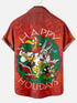 Men's Christmas Cartoon Funny Graphic Short Sleeve Hawaiian Shirt